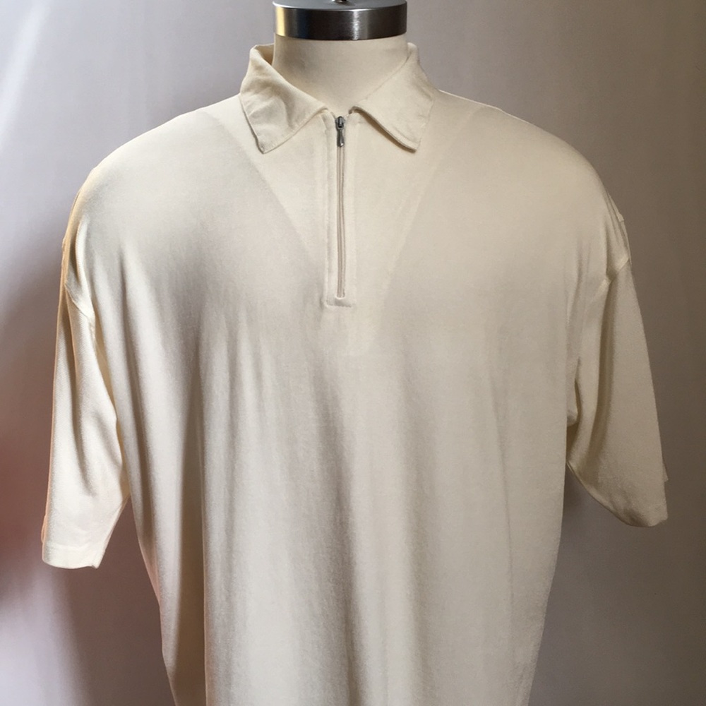 Fiii ITALY VINTAGE ZIP UP RAYON & NYLON XL POLO